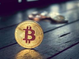 concetto finanziario aziendale di monete bitcoin. foto