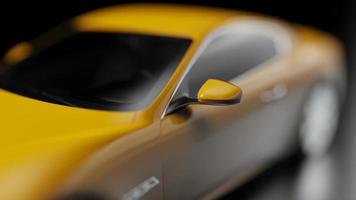 giallo automatico. illustrazione 3d di frammenti di veicoli su sfondo bianco. foto