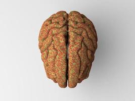 intelligenza artificiale. immagine del cervello a colori d'oro foto