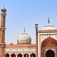 dettaglio architettonico della moschea jama masjid, india, la spettacolare architettura della grande moschea del venerdì jama masjid a delhi 6 durante la stagione ramzan, la moschea più importante dell'india foto