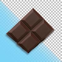 barrette di cioccolato fondente sullo sfondo trasparente. foto
