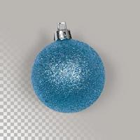 decorazione palla di natale blu con glitter foto