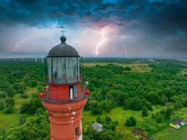 bellissima scogliera calcarea sulla penisola di pakri, estonia con i fari storici. foto