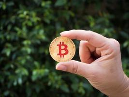 concetto finanziario aziendale di monete bitcoin. foto