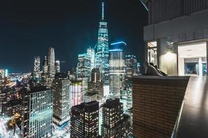 nyc, us, 2022 - un centro commerciale mondiale di notte foto