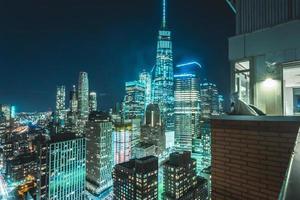 nyc, us, 2022 - un centro commerciale mondiale di notte foto