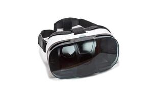 vr ar 360 occhiali per realtà virtuale cartone per telefono cellulare isolato su sfondo bianco. dispositivo per guardare film per viaggi e intrattenimento nello spazio 3D. foto