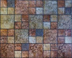 piastrelle in pietra per pavimenti in vari colori e forme. motivo decorativo texture di sfondo per interni o esterni loft foto