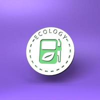 icona del carburante ecologico. concetto di ecologia. illustrazione di rendering 3d. foto