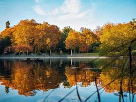 colori autunnali nella città di strasburgo. giallo, rosso, arancione foto