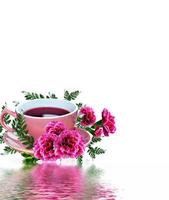 tazza di tè ai fiori foto