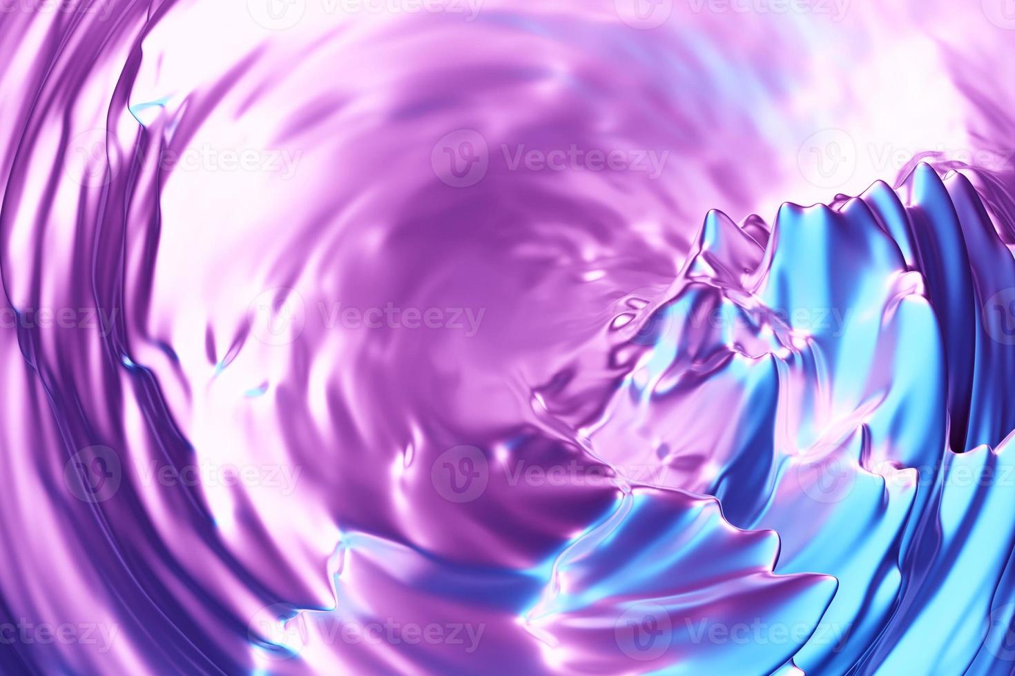 Ilustração 3D de um fundo roxo abstrato com brilho e círculos cintilantes. ilustração linda. fundo abstrato com efeito de giro foto