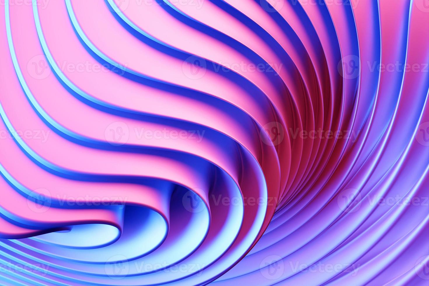 Ilustração 3D de linhas de cores brilhantes roxas. fundo de geometria de tecnologia. foto