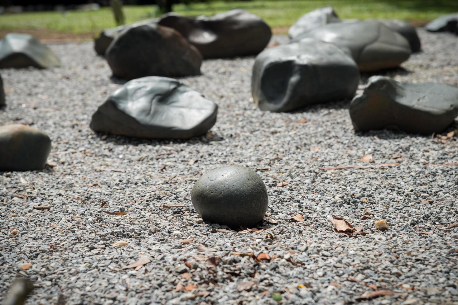 arte de decoração de jardim de pedra em estilo de jardim japonês. foto