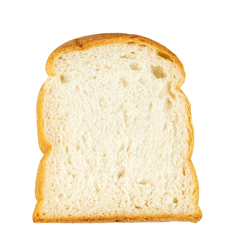 fatia de pão isolado no fundo branco foto