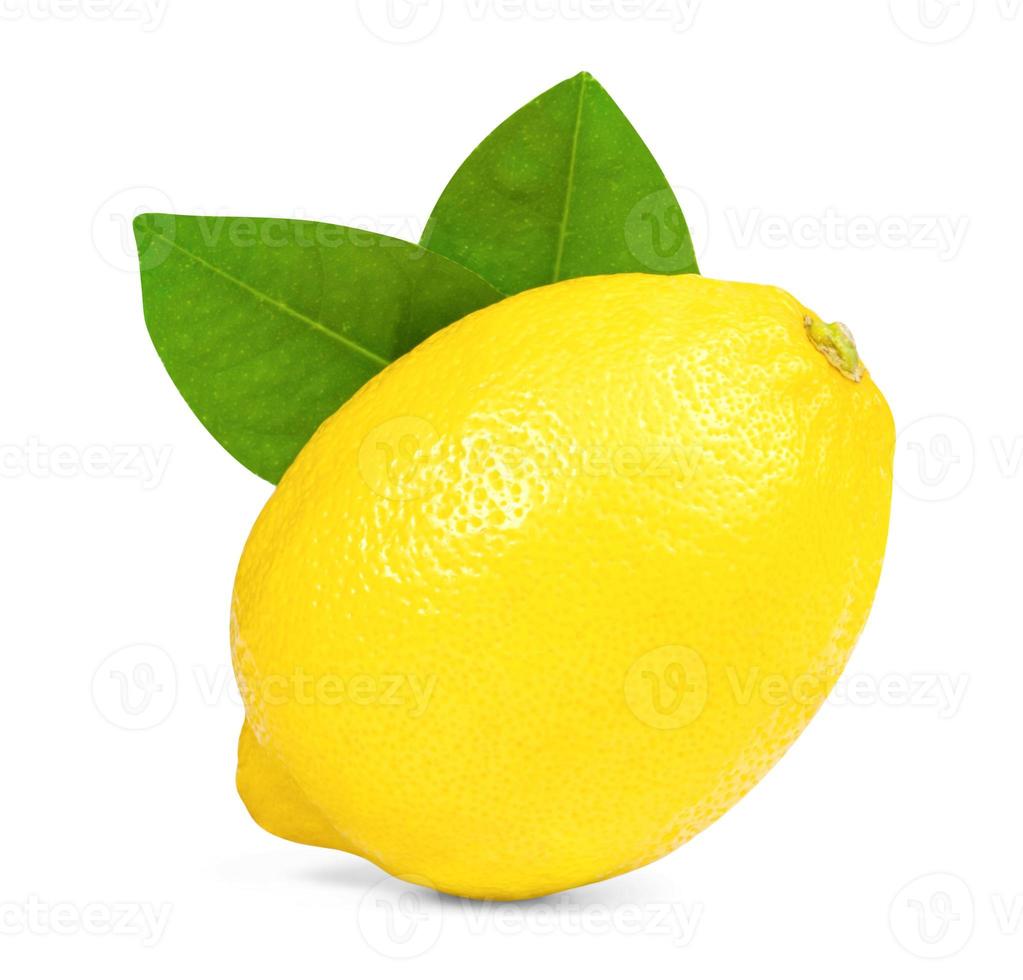 limão com folha isolada no fundo branco, inclui traçado de recorte foto