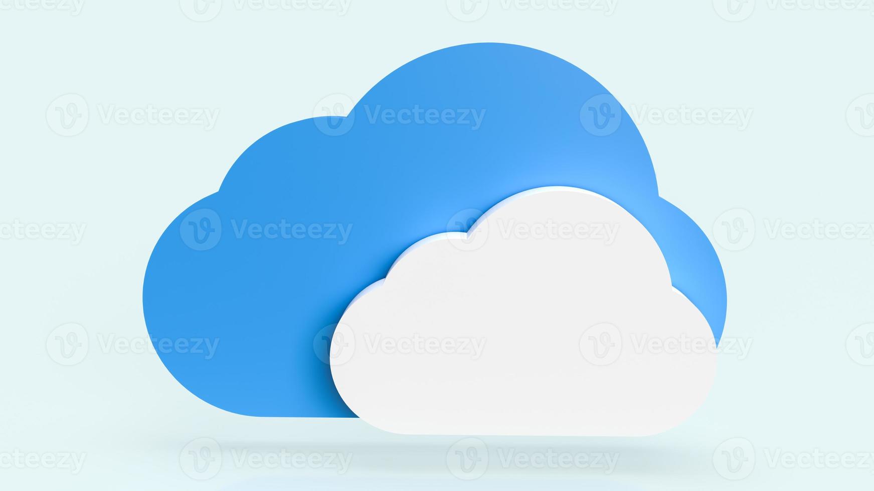 a nuvem no fundo azul para ele ou renderização em 3d do conceito de tecnologia foto