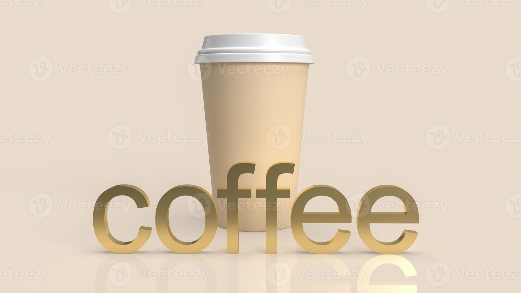 a xícara de café para levar para o conceito de bebida quente renderização em 3d foto