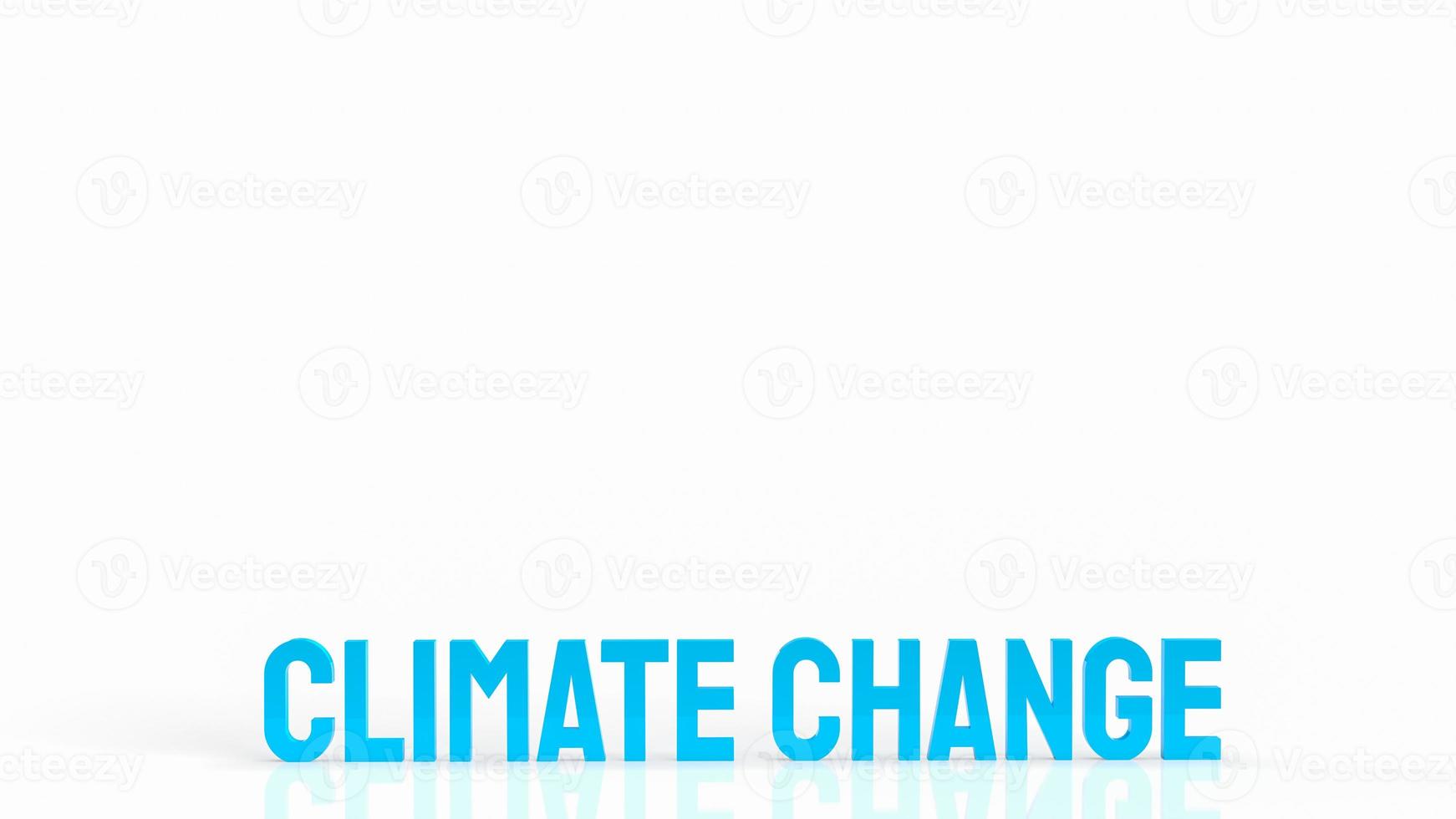 palavra mudança climática para o aquecimento global ou renderização 3d conceito ecológico foto