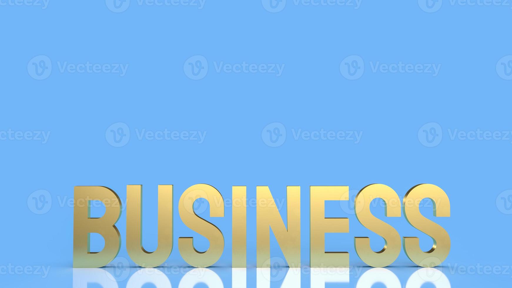 palavra de negócios de ouro sobre fundo azul renderização em 3d foto