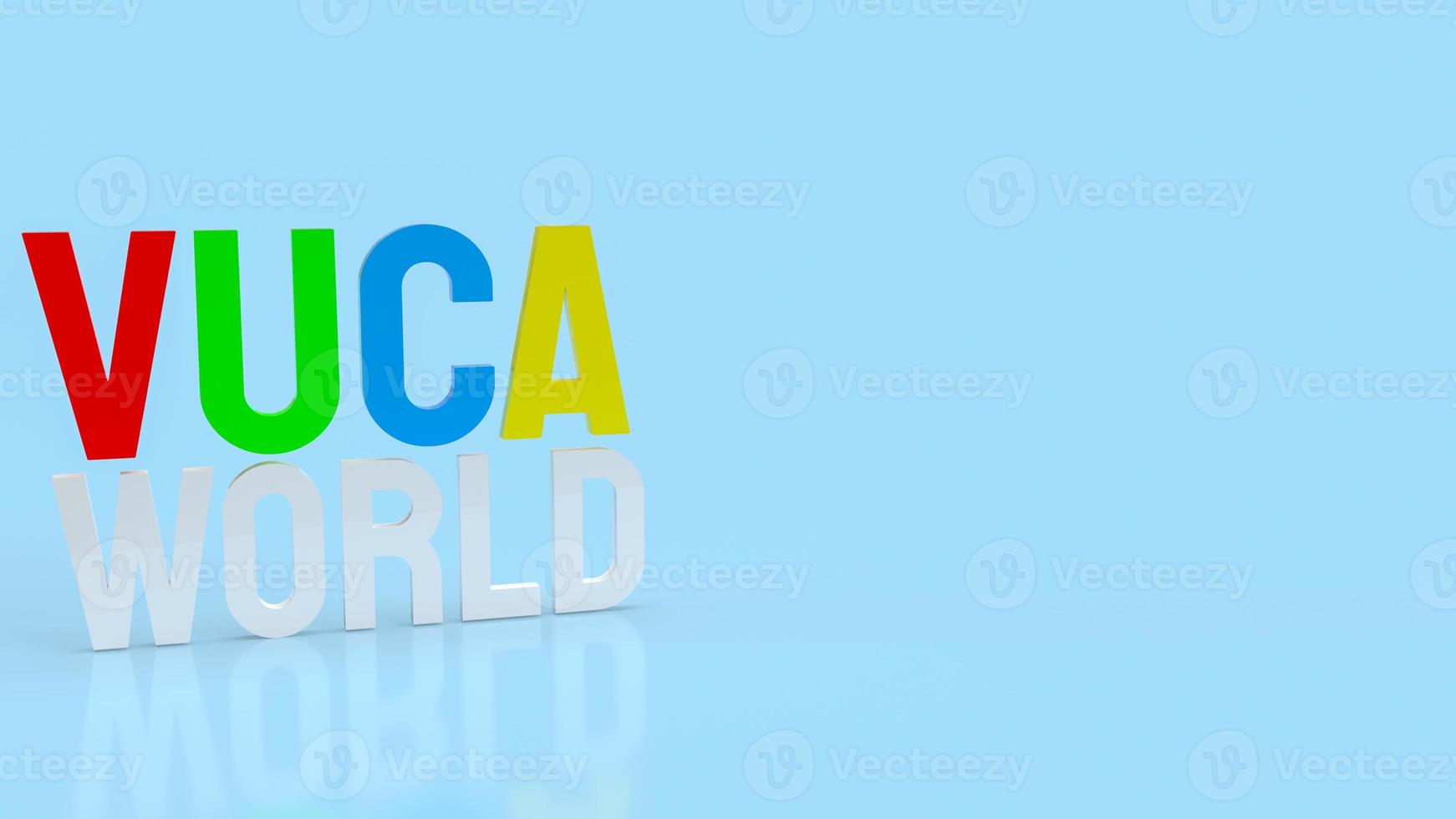 o mundo do texto vuca ou volatilidade, incerteza, complexidade e ambiguidade renderização em 3d foto