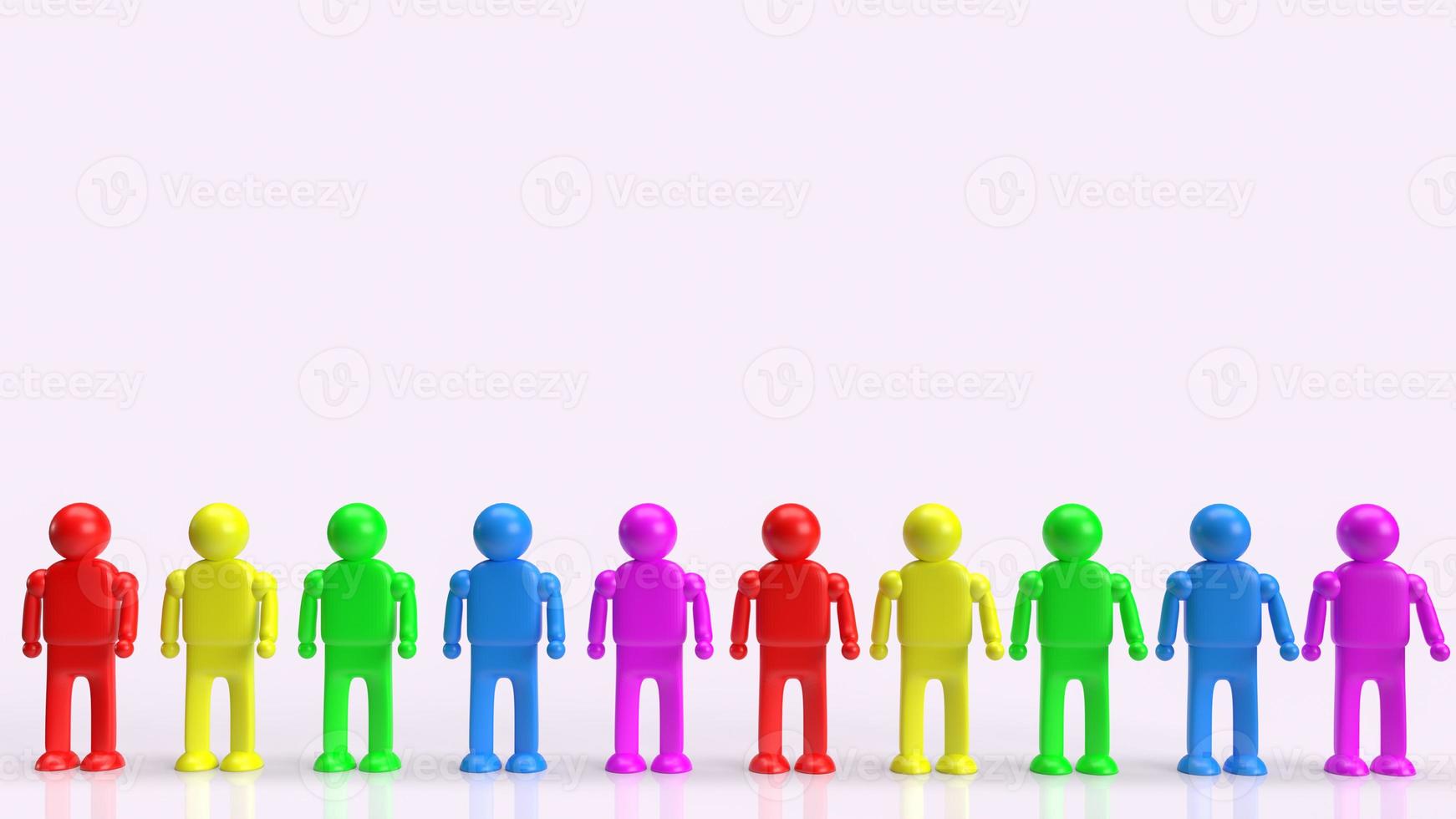 a figura humana multicolorida para renderização 3d do conceito lgbt foto
