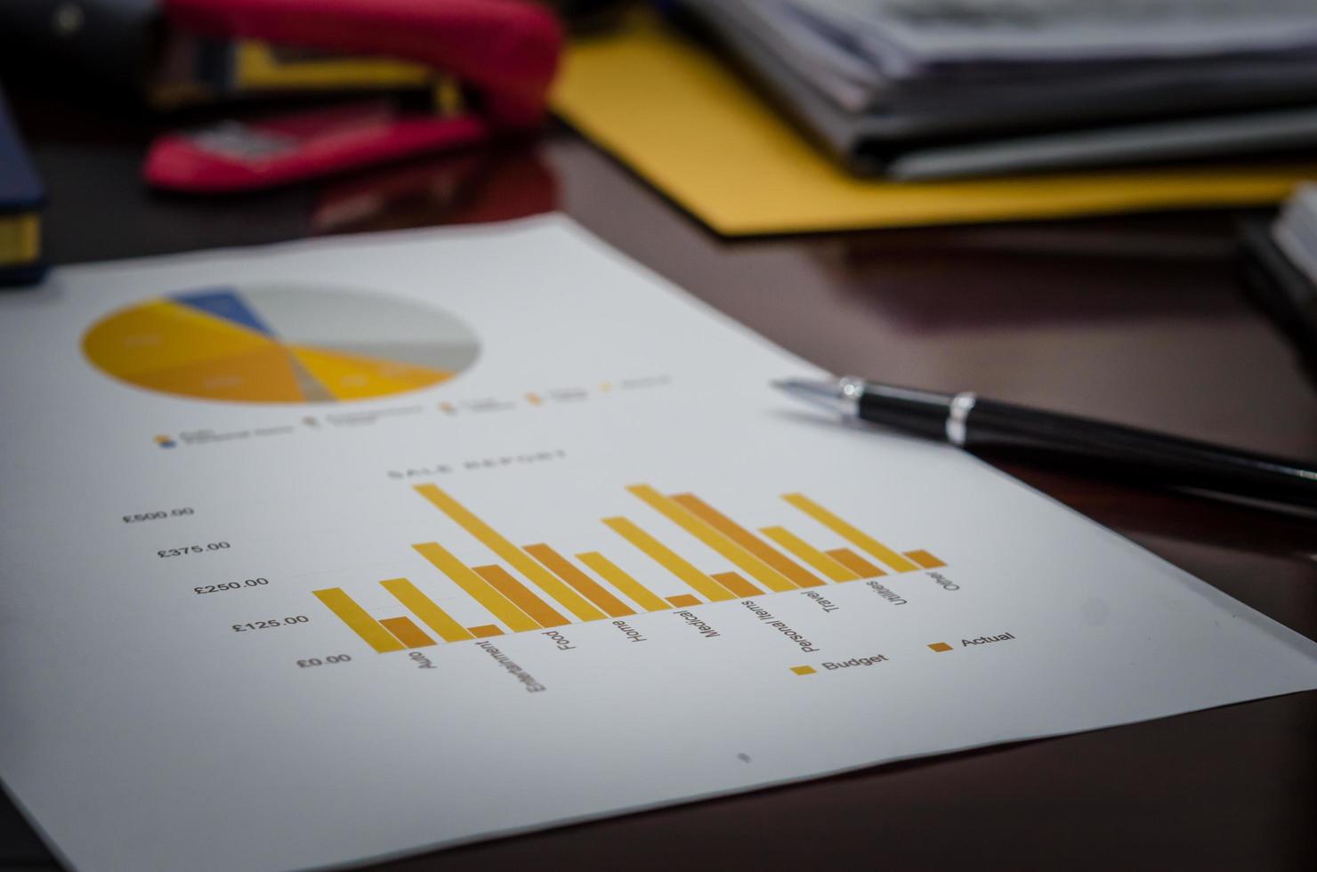 finanças de negócios na mesa foto