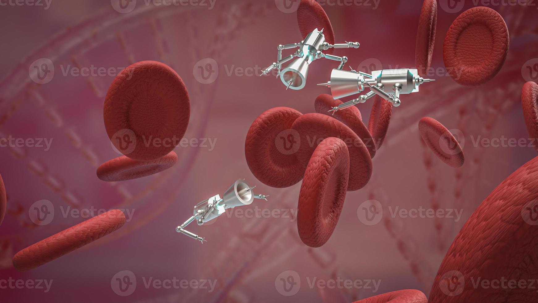 a célula do sangue e nano bot para sci ou educação conceito renderização em 3d foto