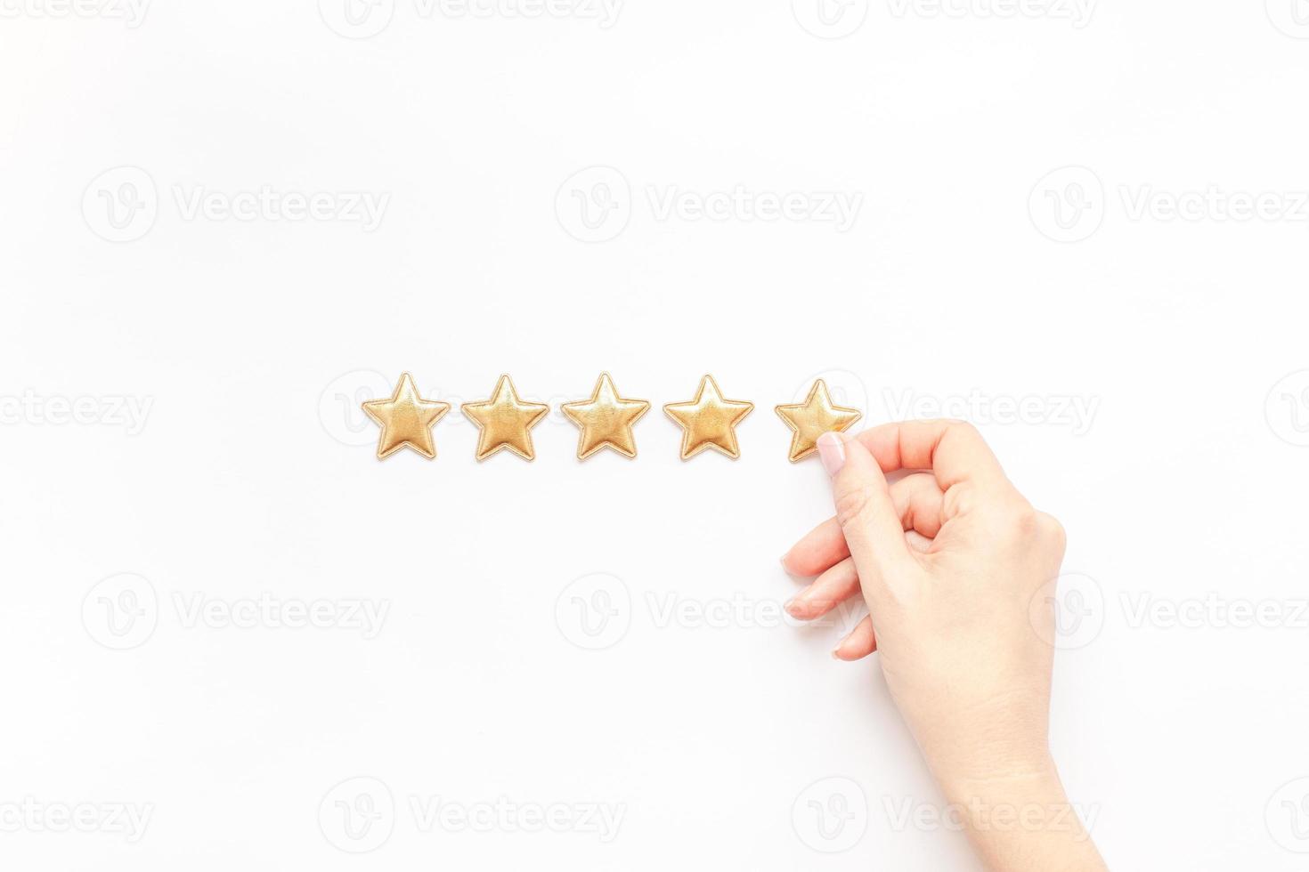 conceito de feedback de experiência do cliente cinco estrelas foto