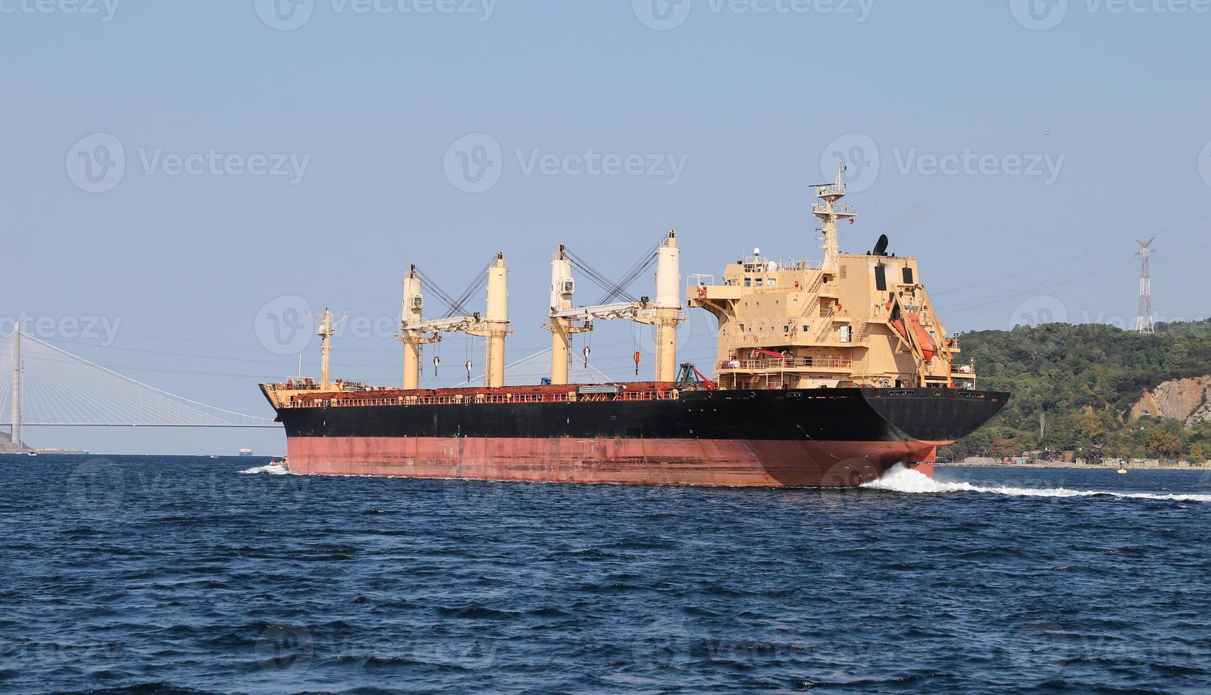 navio de carga no mar foto