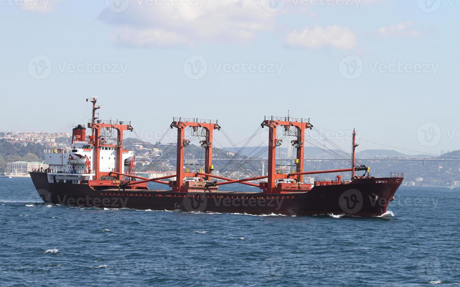 navio de carga no mar foto