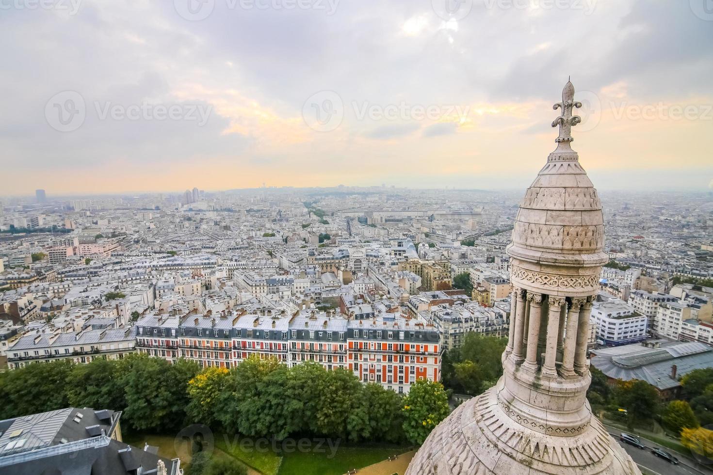 paris vista da basílica de sacre coeur foto