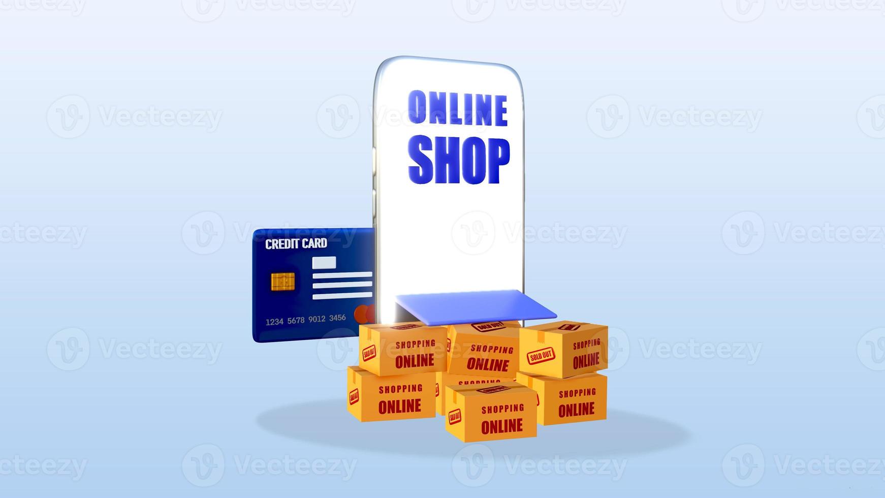 objeto de renderização 3D o conceito de promoção de venda e marketing online com traçado de recorte foto