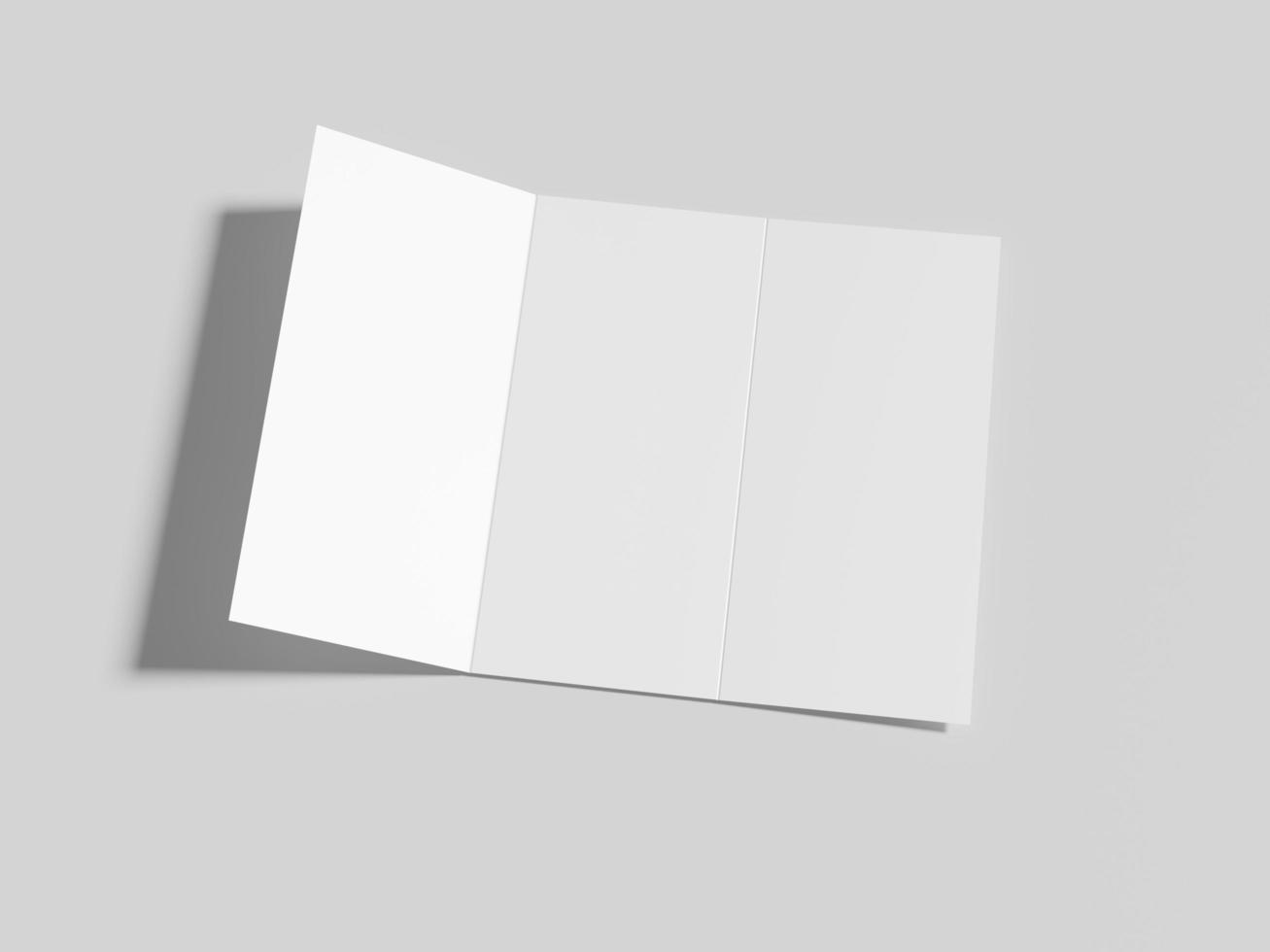 maquete de brochura a4 em branco com três dobras foto