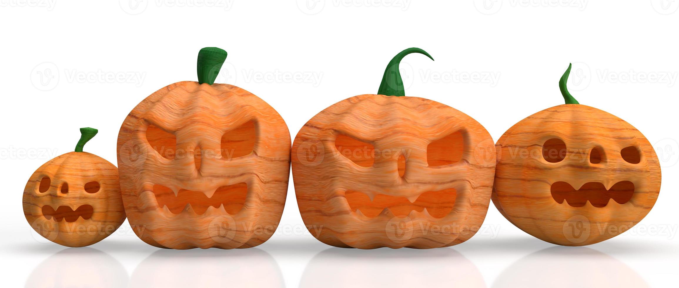 jack o lanterna em fundo branco para renderização 3d de conteúdo de halloween. foto