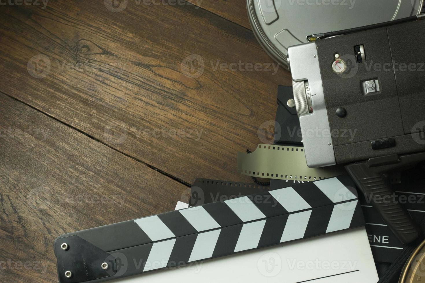 produção de filmes nos bastidores imagem plana leiga para segundo plano. foto