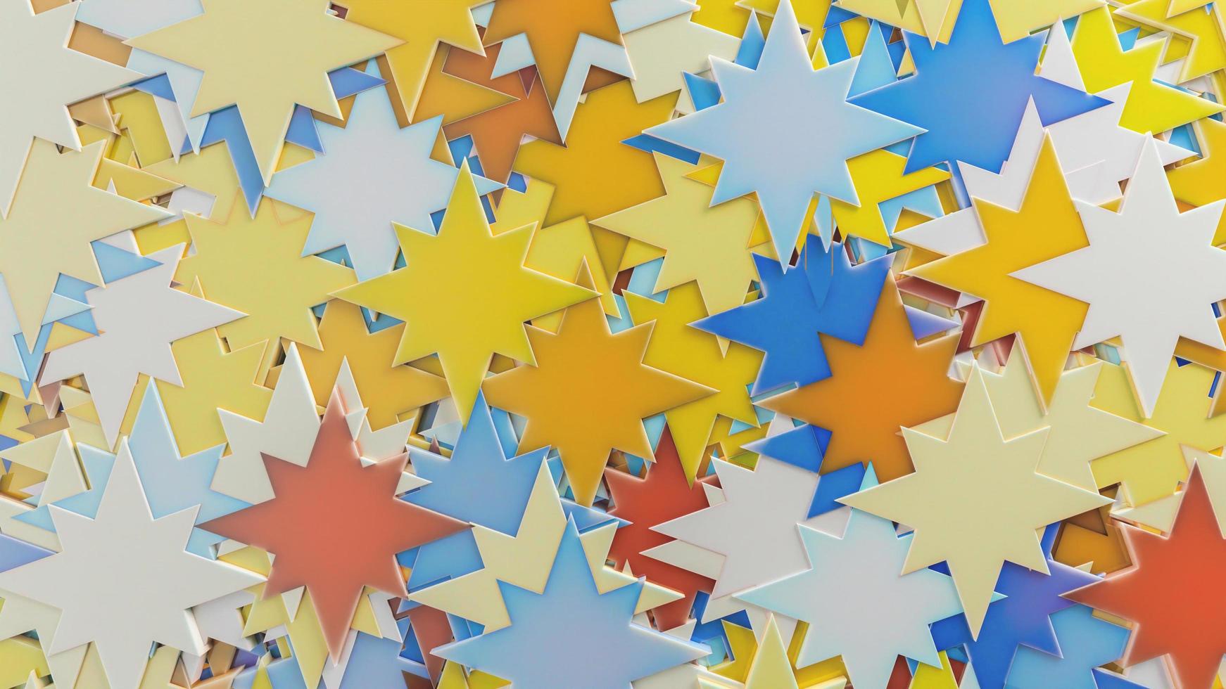 textura abstrata do padrão da estrela de 4 pontos do fundo 3d foto