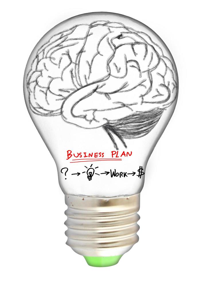 cérebro de desenho de negócios da estratégia de marketing foto