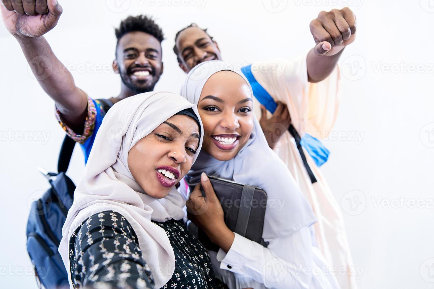 retrato do grupo de estudantes africanos foto