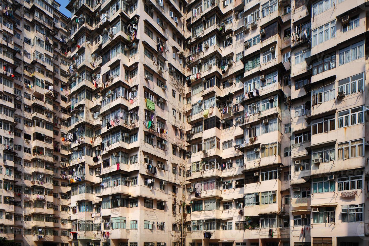 bloco de apartamentos público em hong kong foto