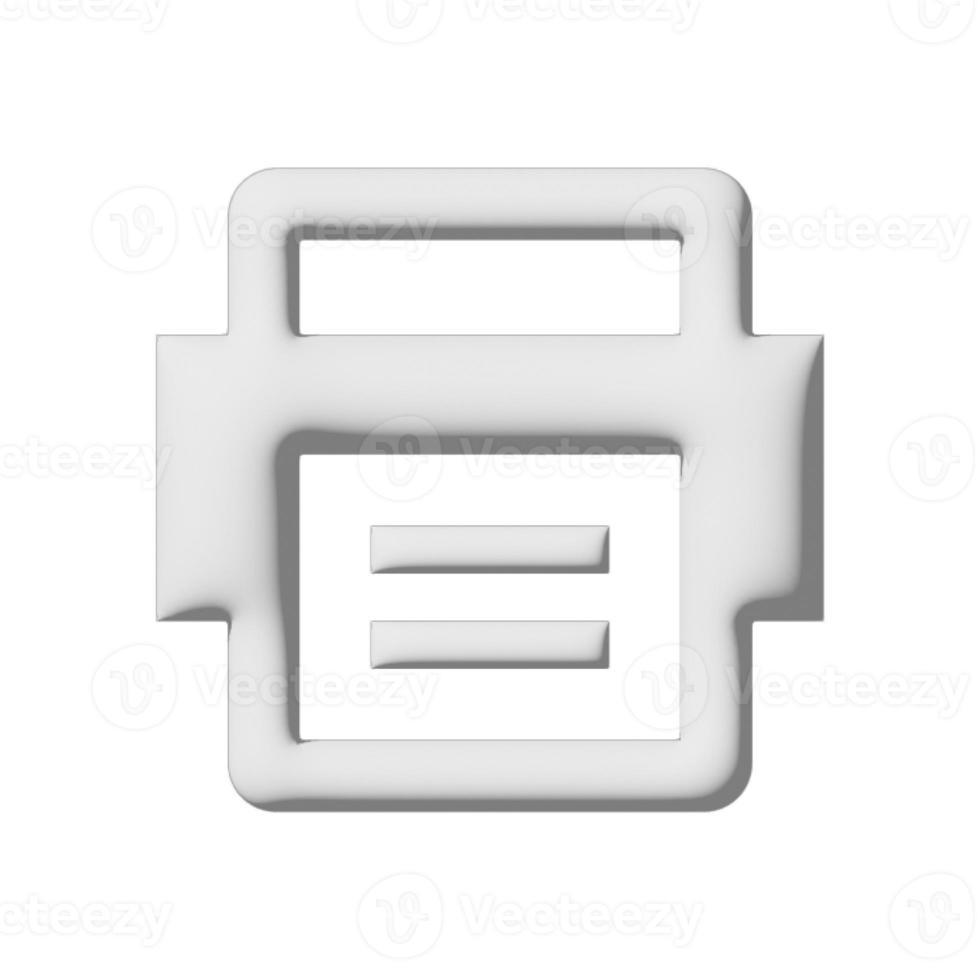 símbolo de botões 3d ícone da impressora foto