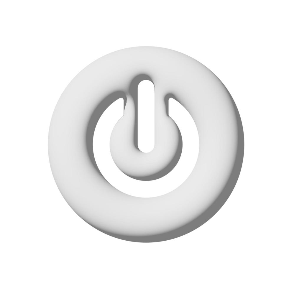 ícone de botão liga / desliga 3d isolado no estilo de arte de papel de fundo branco foto