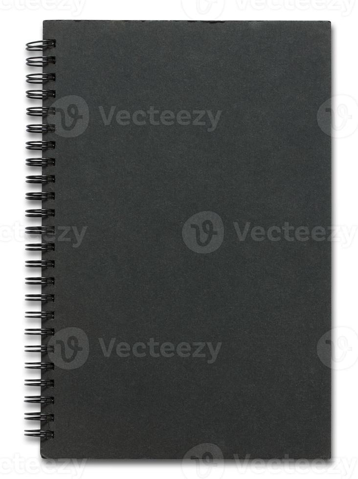 capa de caderno preta isolada no branco foto