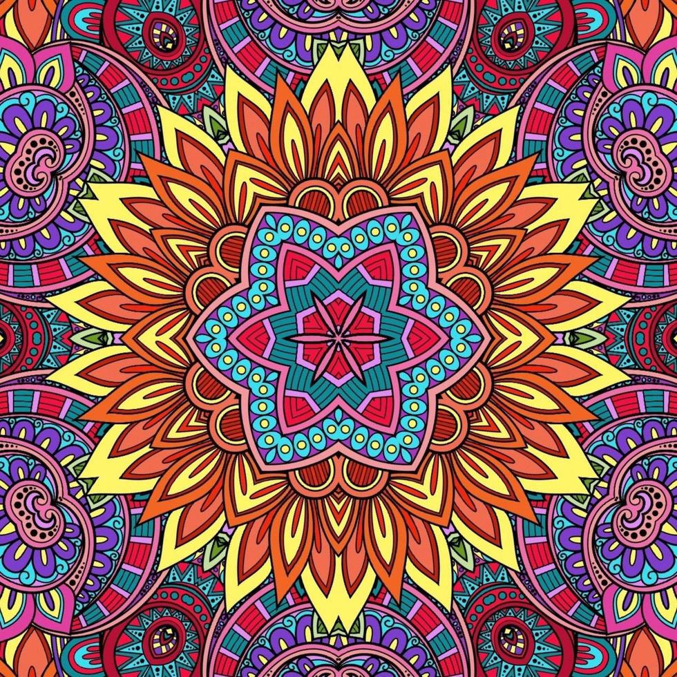 mandala colorida padrão de flores boho simétrico 40 foto