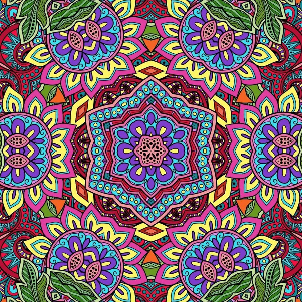 mandala colorida padrão de flores boho simétrico 43 foto