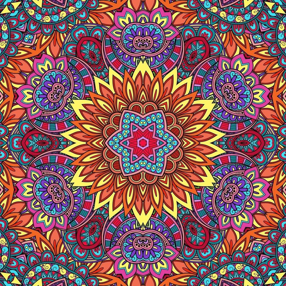 mandala colorida padrão de flores boho simétrico 83 foto