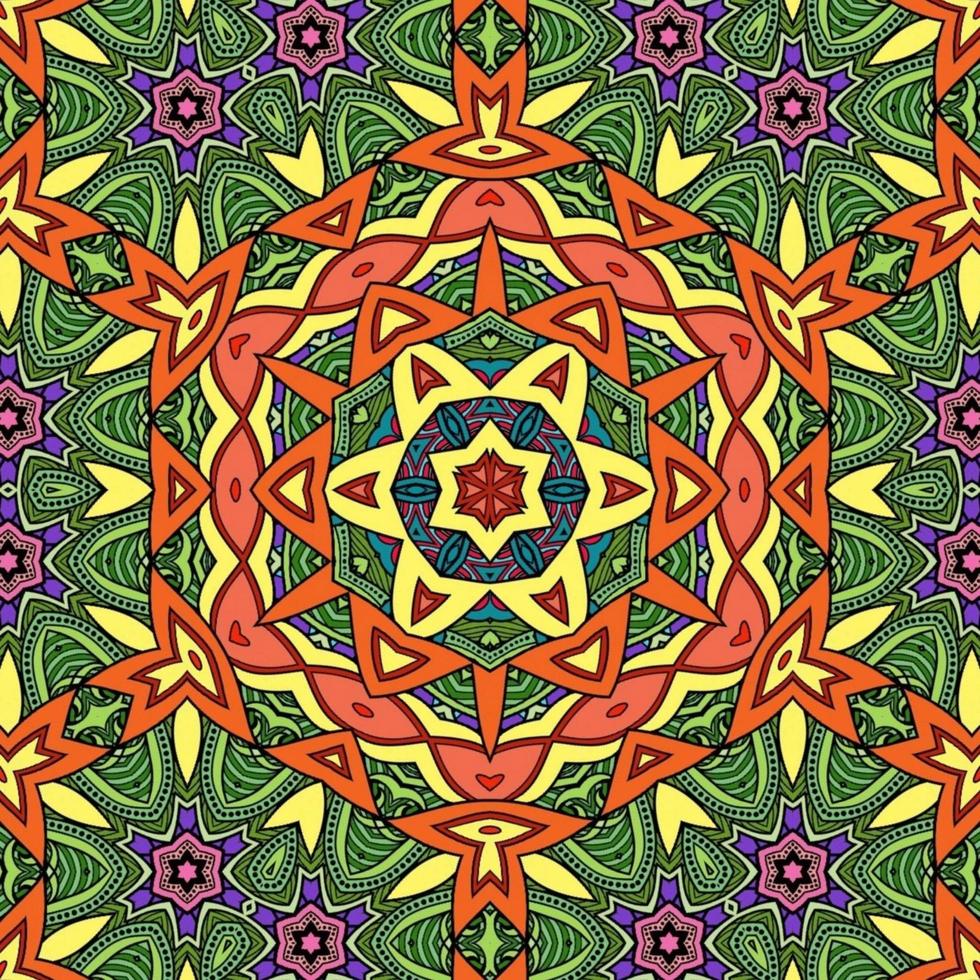 mandala colorida padrão de flores boho simétrico 420 foto