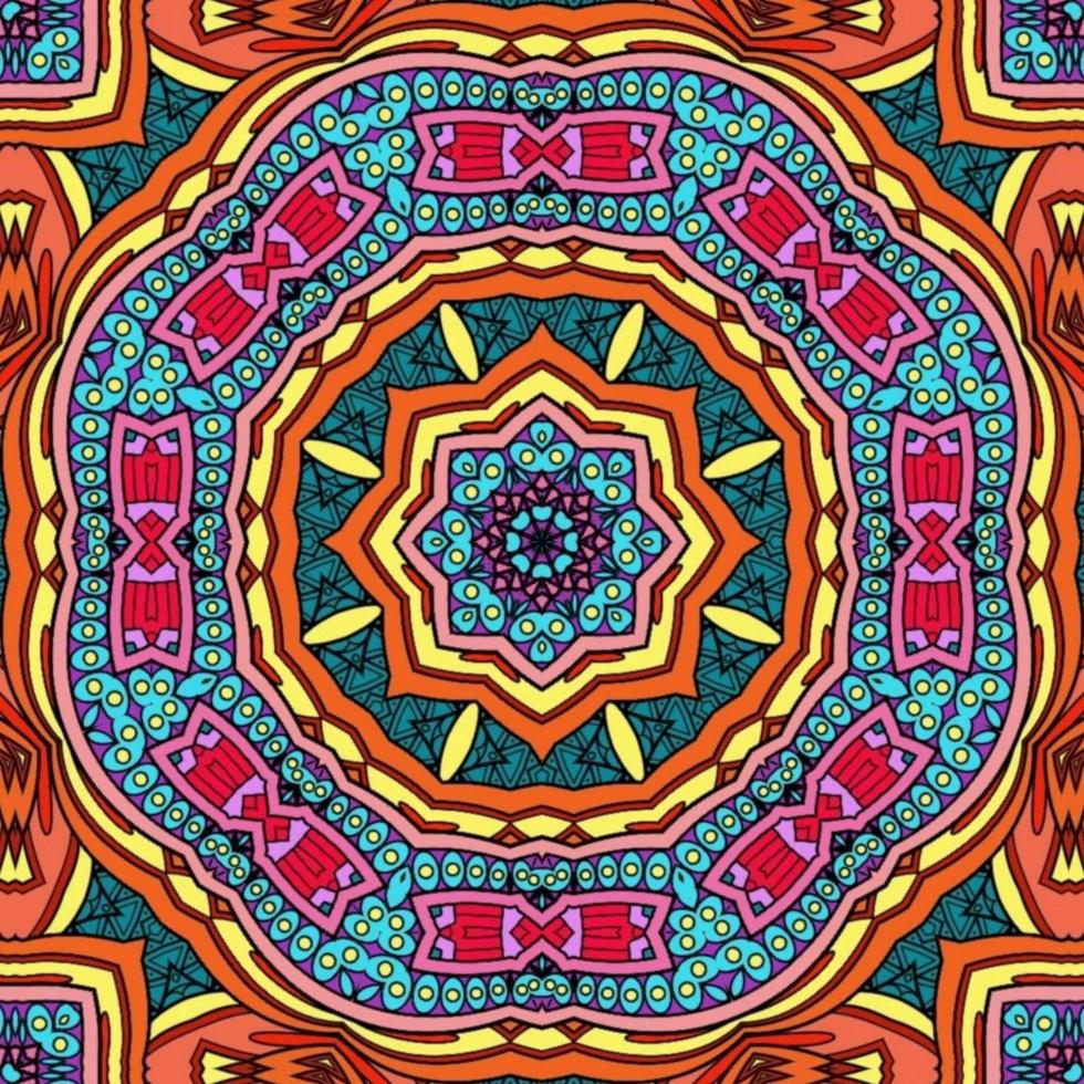 mandala colorida padrão de flores boho simétrico 1080 foto