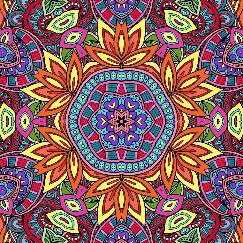 padrão de flores de mandala colorido boho simétrico 41 foto