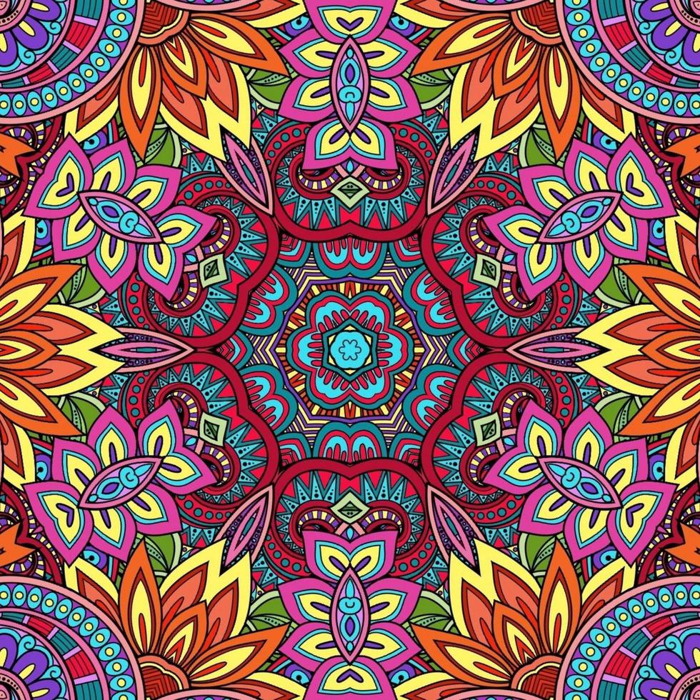 mandala colorida padrão de flores boho simétrico 51 foto